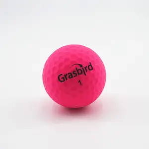 कारखाने प्रत्यक्ष बिक्री उच्च गुणवत्ता कस्टम लोगो गुलाबी मैट गोल्फ बॉल