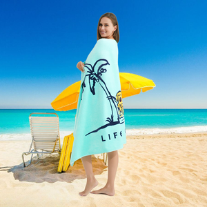 Toalla deportiva de tela de rizo con letras azules de 160x80cm, sin arena, 100% algodón, toalla de natación para piscina, manta de Camping, toalla de playa de secado rápido - Product Image 1