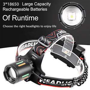 ไฟหน้าคิไม 2000mAh LED แบบชาร์จไฟได้ ปรับได้ พร้อมไฟเสริมสำหรับการปั่นจักรยานกลางแจ้งและตกปลา - Product Image 4