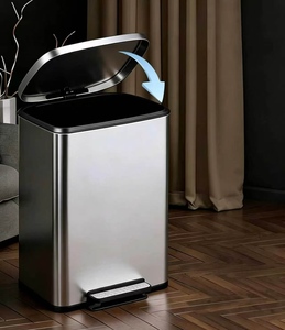 Cubo de Basura con Pedal de Acero Inoxidable, Gran Capacidad, para Salón de Belleza, Peluquería y Uso en Pasillos de Centros Comerciales - Product Image 4