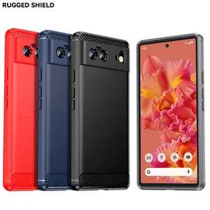 Hoge Kwaliteit Robuuste Shield Shockproof Soft Tpu Cover Case Voor Google Pixel 6/6A/6pro Google Pixel 6 Pro Carbon Fiber Case