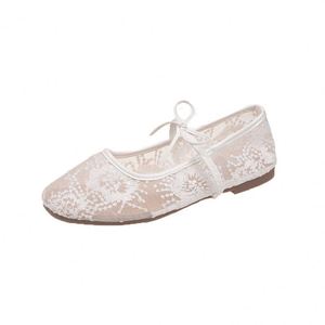 Zapatos de Mujer Estilo Hada, Semitransparentes, con Lazo de Flores Dulces, Zapatos Planos de Una Sola Pieza para Mujer, Nuevo Estilo Verano 2025 - Product Image 6
