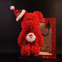 Nouveauté 2026 : Produit Tendance, Ours en Peluche Licorne Rose Rouge Fait Main, Cadeau de Fleurs Éternelles pour Noël et Thanksgiving