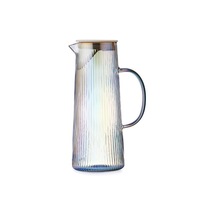 Pichet à eau froide en verre à grain vertical minimaliste 1300 ml, résistant à la chaleur