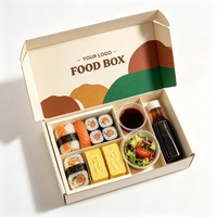 Caja Biodegradable para Sushi de Alta Calidad, Caja para Llevar Comida, Caja Personalizada para Sushi y Pizza con Divisores, Caja para Sándwiches