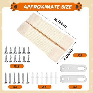 Tapis à gratter pour chat en sisal et bois écologiques de haute qualité, pliable, à suspendre au mur, pour coin de salon - Product Image 2
