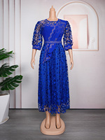 Nouvelle Robe de Soirée Africaine Printemps 2023, Robe Longue Maxi à Manches en Maille, Robe de Soirée à Paillettes pour Femmes, Robe Grande Taille