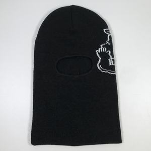 قناع تزلج من الجاكار الأبيض والأسود المخصص للنساء من الشركة المصنعة للمعدات الأصلية متوفر في المخزون من الأكريليك وللجينز بفتحة واحدة للنساء والرجال قناع تزلج بدون فم - Product Image 2