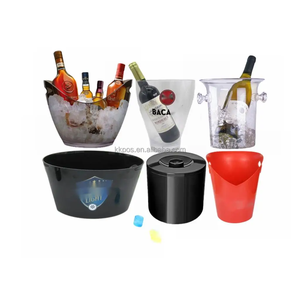 Secchio di ghiaccio in plastica a due colori per ghiaccio 5L 6L 7L 8L 10L grande capacità trasparente per champagne birra barile - Product Image 4