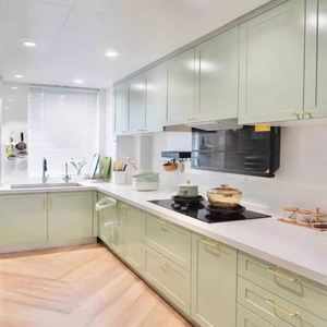 Muebles de Cocina Importados de Lujo Modernos, Juego Completo con Puertas de Vidrio y Mármol para Mejoras del Hogar, Alacena, Isla de Almacenamiento - Product Image 5