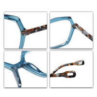 Monture de lunettes en acétate surdimensionnée de haute qualité, vente d'usine, stock disponible, charnière à ressort, style tendance, lunettes de prescription pour myopie