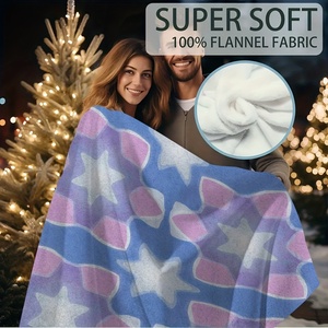 Manta Acogedora Estampada por una Cara, <span class=keywords><strong>de</strong></span> 60x80 Pulgadas, con un Diseño Continuo <span class=keywords><strong>de</strong></span> Estrellas Azules Suaves, Derivados del Anime - Product Image 2