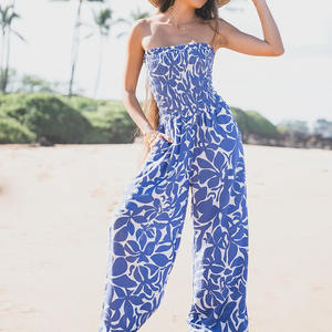 Mono largo de rayón personalizado con estampado hawaiano, diseño holgado con volantes y sin tirantes del fabricante - Product Image 6