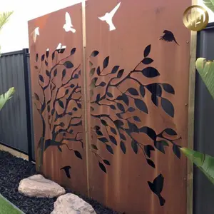 Металлические экраны, панели из стали Corten, индивидуальные лазерные режущие декоративные садовые экраны и перегородки для помещений