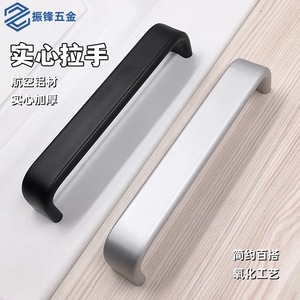 Aluminum Alloy T-Shaped Cabinet Handle <b>Black</b> Silver Wardrobe Door Hardware Minimalist Design Durable Furniture Handle - Product Image 5