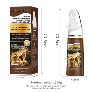 Champú para Teñir el Cabello Negro con Extracto Natural <span class=keywords><strong>de</strong></span> Plantas, Coloración Rápida <span class=keywords><strong>Rojo</strong></span> Púrpura Marrón, Champú Tinte para el Cabello con Peine para Uso Doméstico - Product Image 3