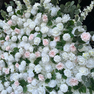 Janji desain baru bunga buatan dinding putih menggulung bunga setengah lingkaran dinding dekorasi pernikahan Panel latar belakang - Product Image 3