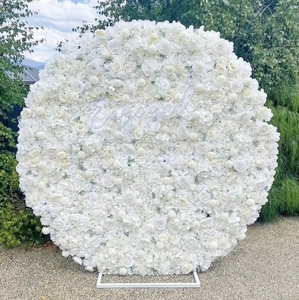Dinding Bunga Latar Belakang Pernikahan Halloween Hari Ayah Wisuda Paskah Putih Baby's Breath Kain Sutra Merah Muda Mawar Buatan 3D - Product Image 5