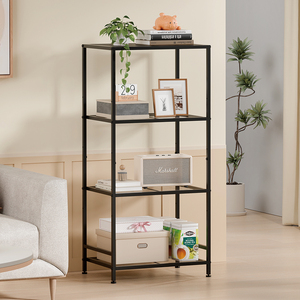 מפעל סיטונאי 4 מדפים מתכווננים להציג מדף אחסון מתכת מדף אחסון למטבח ולסלון סלון - Product Image 1