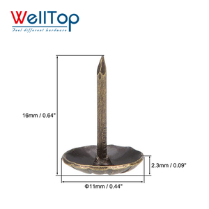 WELLTOP nouveau Style <span class=keywords><strong>Vintage</strong></span> Bronze tapisserie d'ameublement ongles motif personnalisé broche métal canapé ongles meubles têtes <span class=keywords><strong>de</strong></span> lit boutons 14.144 - Product Image 2