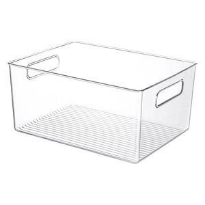Transparent Plastic Storage <b>Bins</b> <b>Rectangle</b> Book Organizer For Picture Books Toys Puzzles Office Desk Use - Product Image 3