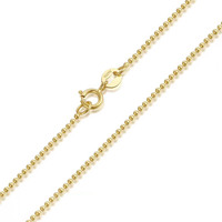 Or jaune 18 K AU750 or perle chaîne collier boule ronde collier chaîne femmes 18 carats clavicule collier 16''18'' italie bijoux
