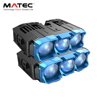 Nouveaux phares antibrouillard universels pour voiture et moto 12V 200W LED avec grille de projecteur à trois lentilles 6000K
