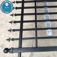 Nouvelle Conception de Portail en Fer de Sécurité, Palière Noire Thermolaquée de 6 Pieds, Clôture Industrielle en Acier pour Usage Résidentiel