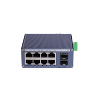 Mini commutateur Ethernet rapide industriel 8 ports 8 10/100 Mbps RJ45 avec 2 emplacements SFP Uplink Installation sur rail DIN pour FTTH CCTV