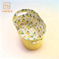 Seau à glace ovale en métal à motif citron rafraîchissant pour refroidir la bière et les boissons