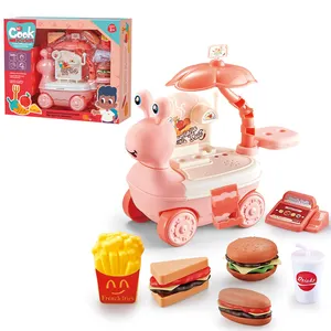 Mainan dapur anak laki-laki perempuan, permainan peran Plastik memasak Sandwich mainan Makanan Cepat untuk anak laki-laki dan perempuan
