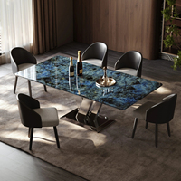 Ensemble de table à manger moderne de fabrication chinoise, table à manger pour 6 personnes, table à manger en marbre