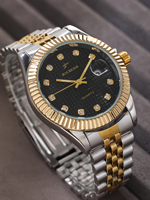 Montre-bracelet pour homme avec logo personnalisable, bracelet en acier inoxydable de haute qualité, mouvement à quartz, style intemporel, affichage de la date, 20 mm.