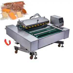 commercial continuous rolling vacuum bag sealer machine meat fish whole chicken conveyor vacuum sealer packing machine