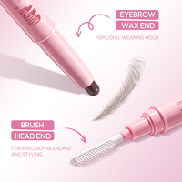Crayon à sourcils 2-en-1 waterproof, effet naturel, longue tenue, pour modeler et fixer les sourcils, vente en gros
