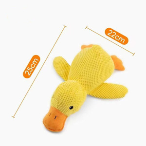 Juguete de Peluche Ecológico para Perros, Diseño de Pato con Sonido, Estampado de Animal de Dibujos Animados, Amarillo, de Lujo, Duradero, de Algodón y PP - Product Image 2