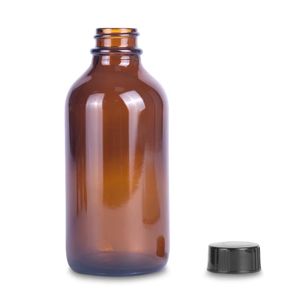 Bouteille en verre ronde ambrée cosmétique rechargeable <span class=keywords><strong>vide</strong></span> de 2 oz, 4 oz, 8 oz, 12 oz, 24 oz, 36 oz avec <span class=keywords><strong>pompe</strong></span> pulvérisateur à brume noire - Product Image 6