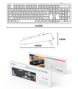 Yesido 104 touches touches d'origine RGB éclairage coloré 1.5M longueur câble Standard trois zones <span class=keywords><strong>clavier</strong></span> filaire KB44 - Product Image 6