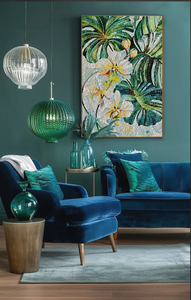 La rime des orchidées parmi les feuilles Art Mosaic Mural par Glass Mosaics - Product Image 2