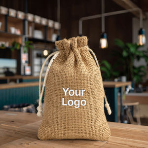 Taze Guatemalan kahve çekirdekleri hediye keseleri ambalaj için İpli ile özel doğal çuval bezi jüt kahve torbaları - Product Image 2