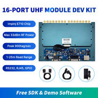16-SMA puertos de antenas E710 RFID UHF módulo Lector con placa de interfaz TCPIP/RS232/GPIO para sistema de transporte RFID de gabinete inteligente