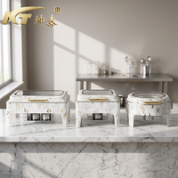 Ensemble de réchauds de buffet en acier inoxydable doré de haute qualité, capacité 9L, alimenté à l'alcool, maintien au chaud des aliments pendant 24 heures, pour hôtel KUNTAI