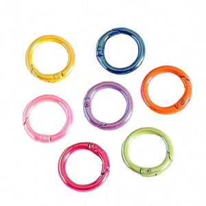 Porte-clés en métal de haute qualité, pas cher, avec boucle ronde en alliage coloré par électrolyse UV, pour accessoires de bricolage - Product Image 1