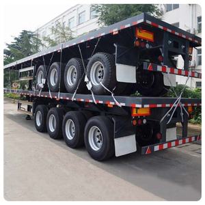 รถพ่วงพื้นเรียบเหล็ก New <span class=keywords><strong>Oreno</strong></span> ขนาด 40 ฟุต 50 ฟุต 60 ฟุต 12 เมตร รับน้ำหนักได้มากกว่า 30,000 กิโลกรัม ระบบกันสะเทือนแบบสามเพลา รับสั่งซื้อจำนวนมาก - Product Image 2