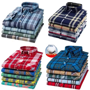All'ingrosso della fabbrica degli uomini della camicia <span class=keywords><strong>oversize</strong></span> di flanella a maniche lunghe Casual a righe Business Dress per la stagione primaverile a basso prezzo - Product Image 6