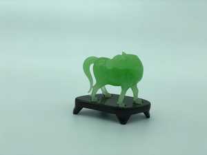 Handmade Green <b>Glass</b> Horse Figurine Carved Animal Sculpture Decorative Art Piece - Product Image 2