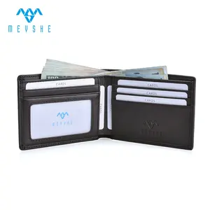 Brown top grain nappa leather rfid slim men card holder wallet