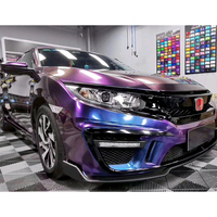 Film vinyle pour voiture super brillant violet nuit, sans bulles, facile à repositionner, revêtement PVC