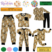Ensemble de vêtements de nuit en bambou respirant personnalisé Ruidian, style automne Halloween, citrouille, unisexe, fermeture éclair YKK bidirectionnelle