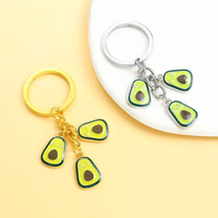 Avocat banane ananas fraise breloques colorées porte-clés sac clés joli pendentif été Ins Style Fruits émail porte-clés